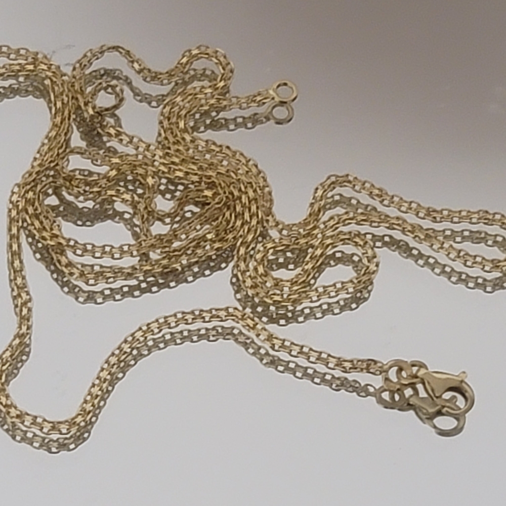 18k Yellow Diamond Cut Elegant Gold 24" Chain Necklace. New